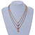 3 Strand Layered Gold/ Silver/ Rose Gold Mesh Chain With Ball Charm Necklace - 54cm L/ 4cm Ext - view 2