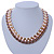 3 Strand Silk Ribbon Collar Style Necklace In Gold Tone Metal - 44cm L/ 8cm Ext - view 2