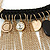 Statement Gold Tone with Black Cotton Cord Fringe Necklace - 63cm L/ 7cm Ext/ 11cm Pendant - view 6