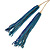 Long Blue Chain Tassel Necklace In Gold Tone Metal - 74cm L/ 19cm L (Tassel) - view 3