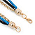 3 Strand, Layered Oval Link, Box Style Chain Necklace In Black/ Light Blue/ Gold Tone - 86cm L - view 5