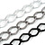 3 Strand, Layered Textured Oval Link Necklace (Black/ Grey/ Light Silver Tone) - 86cm L - view 3
