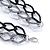 3 Strand, Layered Textured Oval Link Necklace (Black/ Grey/ Light Silver Tone) - 86cm L - view 4