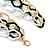 3 Strand, Layered Textured Oval Link Necklace (Black/ Light Silver/ Gold Tone) - 86cm L - view 4
