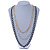 3 Strand, Layered Textured Oval Link Necklace (Black/ Light Silver/ Gold Tone) - 86cm L - view 2
