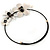 Off White Leather, Shell Bead Floral Wire Choker Necklace with Black Cotton Cord - Adjustable - view 6