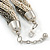 Chunky Antique White/ Metallic Grey Glass Bead Twisted Necklace in Silver Tone - 58cm L/ 4cm Ext - view 4