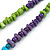 Long Green, Blue, Purple Round, Square Wood Bead Necklace - 100cm L - view 4