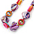 Purple Shell Nuggets with Multicoloured Acrylic Rings Necklace In Silver Tone - 52cm L/ 4cm Ext - view 7