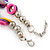 Purple Shell Nuggets with Multicoloured Acrylic Rings Necklace In Silver Tone - 52cm L/ 4cm Ext - view 4