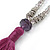 Long Stone, Glass Bead Tassel Necklace (Purple, Transparent) - 70cmL Necklace/ 13cm L Tassel - view 5