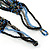 Long Multistrand Glass Bead Necklace (Black, Grey, Blue and Peacock) - 100cm L - view 5