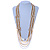 Long Multistrand Glass Bead Necklace (White, Gold, Transparent) - 100cm L - view 8