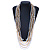 Long Multistrand Glass Bead Necklace (White, Gold, Transparent) - 100cm L - view 2