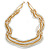 Long Multistrand Glass Bead Necklace (White, Gold, Transparent) - 100cm L - view 6