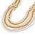 Long Multistrand Glass Bead Necklace (White, Gold, Transparent) - 100cm L - view 7