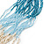 Long Multistrand Glass Bead Necklace (Peacock, Off White, Sky Blue, Pale Blue) - 78cm L - view 6