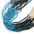 Long Multistrand Glass Bead Necklace (Peacock, Off White, Sky Blue, Pale Blue) - 78cm L - view 5