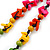 Long Multicoloured Wooden Bead Black Cotton Cord Necklace - 80cm L - view 5