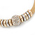 Gold Tone Mesh Necklace with Crystal Ball - 40cm L/ 9cm Ext - view 2