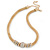 Gold Tone Mesh Necklace with Crystal Ball - 40cm L/ 9cm Ext