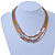 Stylish 3 Strand Layered Mesh with Metal Tunnel Beads Necklace In Gold Tone - 44cm L/ 7cm Ext - view 2