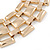 Egyptian Style Square Link Necklace In Polished Gold Tone Metal - 43cm L - view 3