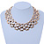 Egyptian Style Square Link Necklace In Polished Gold Tone Metal - 43cm L - view 2