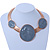 Statement Grey Resin Circle Choker Necklace In Gold Plating - 41cm L/ 5cm Ext - view 2