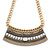Tribal Jewelled Chain Collar Necklace In Gold Tone - 42cm L/ 4cm Ext