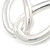 Chunky Silver Tone Double Loop Black Leather Cord Necklace - 43cm L/ 6cm Ext - view 3