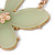 Oversized Light Green Resin Flower Pendant with Chunky Oval Link Chain In Gold Plating - 44cm L/ 5cm Ext - view 4
