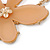Oversized Cream Resin Flower Pendant with Chunky Oval Link Chain In Gold Plating - 44cm L/ 5cm Ext - view 5