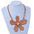 Oversized Cream Resin Flower Pendant with Chunky Oval Link Chain In Gold Plating - 44cm L/ 5cm Ext - view 3