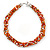 Chunky Twisted Glass Bead Necklace In Silver Tone (Orange, White, Gold, Red) - 50cm L/ 4cm Ext - view 5