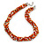 Chunky Twisted Glass Bead Necklace In Silver Tone (Orange, White, Gold, Red) - 50cm L/ 4cm Ext