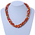 Chunky Twisted Glass Bead Necklace In Silver Tone (Orange, White, Gold, Red) - 50cm L/ 4cm Ext - view 2