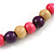 Chunky Long Round Bead Necklace (Natural/ Deep Pink/ Purple) - 124cm L - view 4