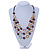 Layered Wood Bead and Ring Necklace with Faux Leather Cord - 70cm L/ 3cm Ext - view 2