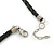 Black Faux Leather Beaded Cord with Green/Purple/Black Shell Pendant Necklace - 50cm L/ 3cm Ext - view 6
