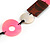 Pink/ Natural Shell, Wood Bead Black Faux Leather Cord Necklace - 80cm L - view 3