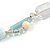 White, Pale Green Ceramic, Glass Beads White Cord Necklace - 44cm L - view 5