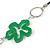 Green Acrylic Floral with Black Faux Leather Cord Necklace - 72cm L - view 4