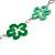 Green Acrylic Floral with Black Faux Leather Cord Necklace - 72cm L - view 5