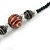 Brown/ Black Wood Bead with Wire Detailing Necklace - 56cm L - view 3