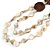 Antique White Shell Nugget, Glass and Wood Bead Layered Necklace - 88cm L - view 2