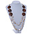Antique White Shell Nugget, Glass and Wood Bead Layered Necklace - 88cm L - view 6
