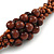 Brown Bead Cluster Cord Necklace - 48cm L/ 3cm Ext - view 3