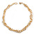 White/ Gold Glass Bead and Nugget Twisted Cluster Necklace - 41cm L/ 3cm Ext - view 4