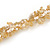 White/ Gold Glass Bead and Nugget Twisted Cluster Necklace - 41cm L/ 3cm Ext - view 3